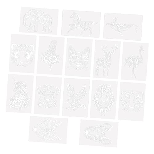 Uonlytech 15 Stück Teiliges Diy Tiermalvorlagen Wiederverwendbare Schablonen für Einhorn und Papageienmustern Malen und Basteln für Mädchen und Jungen von Uonlytech