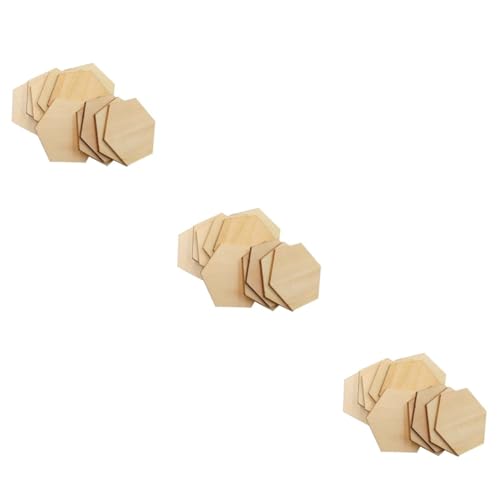 Uonlytech 150 Stck Sechseckige Buchenholzscheiben Eckige Holzstücke Holzornamente zum Basteln DIY Dekoration Geburtstag Hochzeit Weihnachten Holzverzierungen von Uonlytech