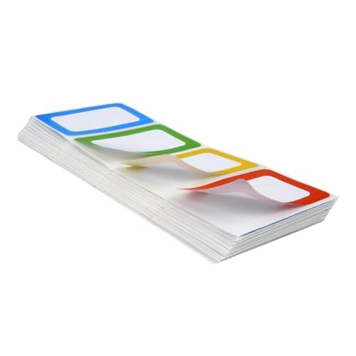 Uonlytech 150 Stück Aufkleber-Tags Name Etiketten Aufkleber leer Tab farbig selbstklebende Aufkleber Schilderaufkleber Klebetiketten selbstklebende Etikettenaufkleber Kupferplattenaufkleber von Uonlytech