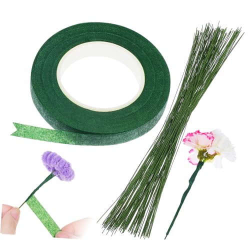 Uonlytech 150 Stück Stammband Mit Strauß Blumenstiele Zum Basteln Diy-blumenstraußzubehör Blumendraht Blumendekor Blumensträuße Klebeband Für Blumen Stiele Für Blumen Blumenband Eisendraht von Uonlytech