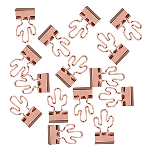 Uonlytech 15Stücke Teiliges Bunter Büroklammern Multifunktionale Papierclips für Dokumente Kreative Projekte und Bürobedarf Exquisites Design Roségold und Kaktus von Uonlytech
