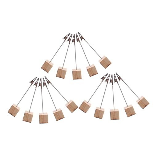 Uonlytech 15Stücke Vintage Tischnummernhalter aus Holz und Krokodilklemmen Design Stabiler Fotohalter für Hochzeiten Robust und Langlebig für Tischdekoration von Uonlytech