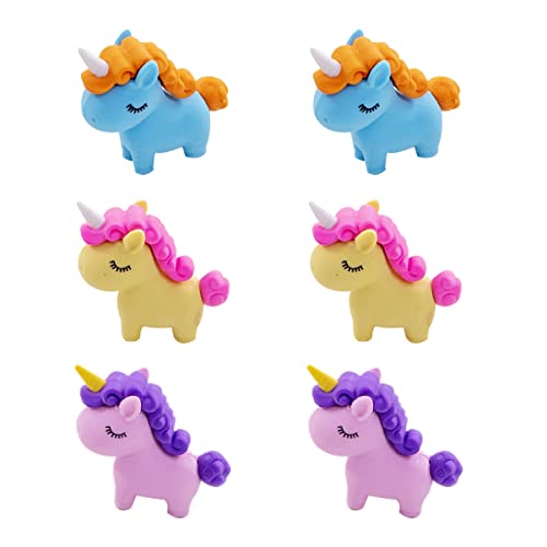 Uonlytech 16 Stück Cartoon Radiergummis Einhorn Design für Schule und Freizeit aus Hochwertigem Tpr Material Farbenfroh und Langlebig Dekoration für Schreibwaren Zufällige Zufällige Farbe von Uonlytech
