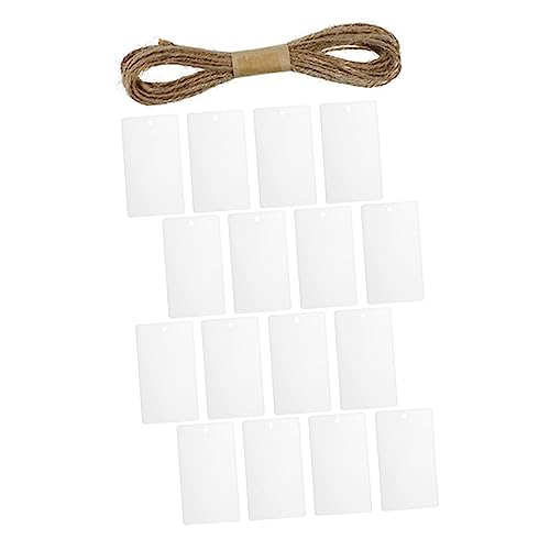 Uonlytech 16 Stück Teiliges DIY Acryl Hängetags für Körbe Weiße Etiketten mit Schnur Praktische Beschriftung für Aufbewahrung und Organisation Küche von Uonlytech