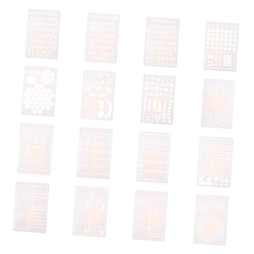 Uonlytech 16 Stück Teiliges Set Zeichen Schablonen Kreative Kunststoff Vorlagen für Diy Malprojekte Fotobücher und Karten Leicht und Tragbar für Bastelarbeiten Uonlytech 16 Stück Teiliges Set Zeichen Schablonen Kreative Kunststoff Vorlagen für Diy Malprojekte Fotobücher und Karten Leicht und Tragbar für Bastelarbeiten von Uonlytech