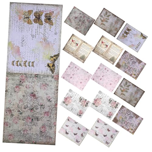Uonlytech 16Stücke Teiliges Vintage Scrapbooking für DIY Projekte für Tagebuch Fotoalbum und Karten Langlebig und Vielseitig Einsetzbar von Uonlytech