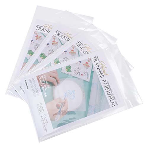 Uonlytech 16Stücke Wasserlösliches Stickertransferpapier für Stickerei Transparentes Transferpapier für Shirts Schuhe Schürzen und Mehr für DIY Projekte von Uonlytech