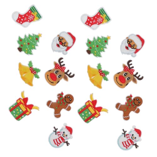 Uonlytech 16Stücke Weihnachtsstickerei Patches Zum Aufbügeln DIY Kleidung Applikationen Für Mode Langlebige Und Praktische Dekoration Für Jacken Rucksäcke Und Mehr Uonlytech 16Stücke Weihnachtsstickerei Patches Zum Aufbügeln DIY Kleidung Applikationen Für Mode Langlebige Und Praktische Dekoration Für Jacken Rucksäcke Und Mehr von Uonlytech
