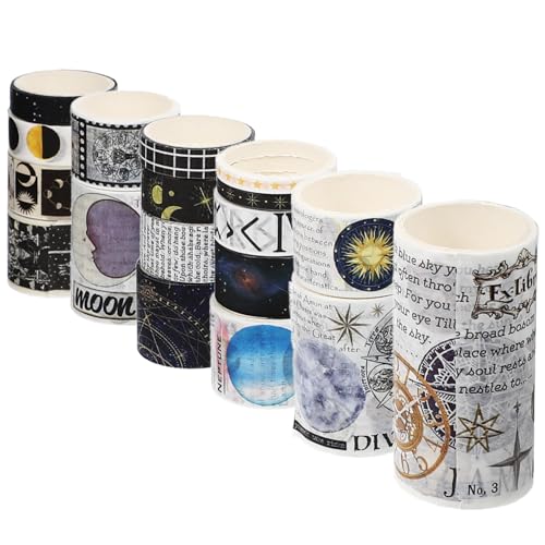 Uonlytech 18 Rollen Vintage Washi Tape Dekoratives Klebeband für Scrapbooking DIY und Journaling Dünnes Selbstklebendes Papierband für Projekte und Bastelarbeiten von Uonlytech