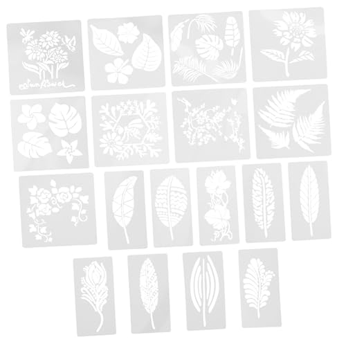 Uonlytech 18 Stück Blatt Blumen Vorlagen Schablonen Malvorlagen Blattvorlagen Blätter Malschablone Wiederverwendbare Schablone Blumen Wandmalvorlage Wiederverwendbare Blumenschablone Das von Uonlytech