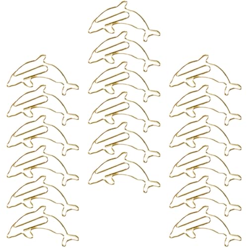Uonlytech 18 Stück Kreative Metall Papierclips Delfin Design Praktische Büroklammern für Dokumente Fotos und Notizen als Bürobedarf und von Uonlytech