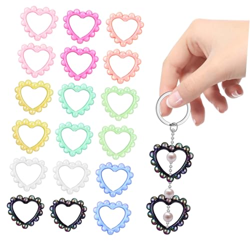 Uonlytech 18 Stück Kreis der Liebe Herzanhänger Reiz Schlüssel Herzen Fokusrahmen Ornament geformt klein Herstellung Zubehör Schmuck Perlenrahmen Perlenringe selber machen Acryl Uonlytech 18 Stück Kreis der Liebe Herzanhänger Reiz Schlüssel Herzen Fokusrahmen Ornament geformt klein Herstellung Zubehör Schmuck Perlenrahmen Perlenringe selber machen Acryl von Uonlytech
