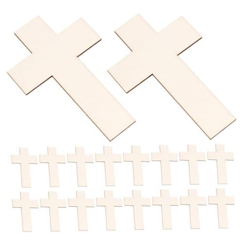 Uonlytech 18 Stück Teiliges Holz Kreuz Ornamente Leichte Natürliche Holzkreuze für Diy Bastelprojekte Vielseitige Dekoration für Hochzeit Festliche Anlässe Umweltfreundliche Handwerksstücke von Uonlytech