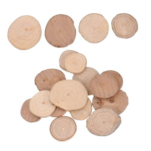 Uonlytech 18 Stück Teiliges Holzscheiben Naturbelassen Rund für DIY Bastelprojekte Kreative Handwerkskunst Baumstamm Dekoration Garten und Innenbereich von Uonlytech