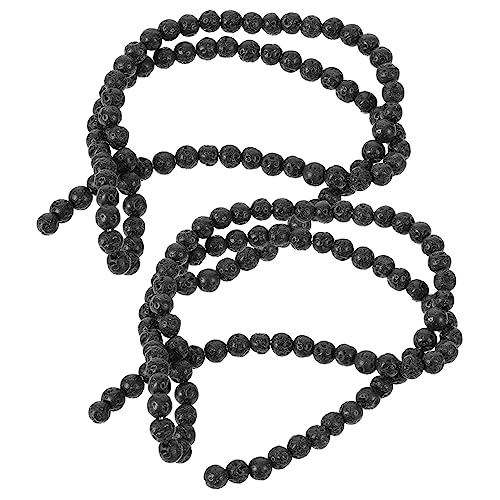 Uonlytech 184 Stück Schwarze Vulkanstein Perlen Langlebige Hautfreundliche Lavaperlen für Diy Schmuckherstellung für Armbänder Ketten und Bastelprojekte von Uonlytech