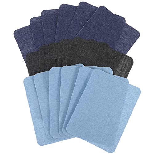 Uonlytech 18Stücke Selbstklebende Nähpflaster für Jeans und Kleidung Rechteckige Bügelflicken für Reparatur und Dekoration für DIY Projekte und Bastelarbeiten von Uonlytech