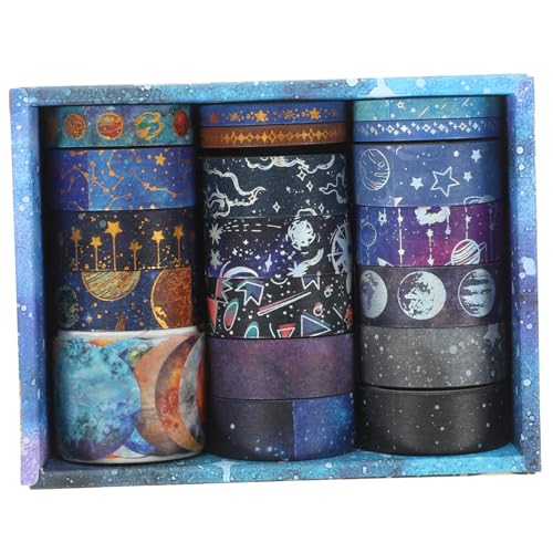 Uonlytech 19 Rollen Teiliges Universe Washi Tape Dekoratives Klebeband mit Motiven für Scrapbooking Diy Bastelprojekte Planer und Journal Dekoration Uonlytech 19 Rollen Teiliges Universe Washi Tape Dekoratives Klebeband mit Motiven für Scrapbooking Diy Bastelprojekte Planer und Journal Dekoration von Uonlytech
