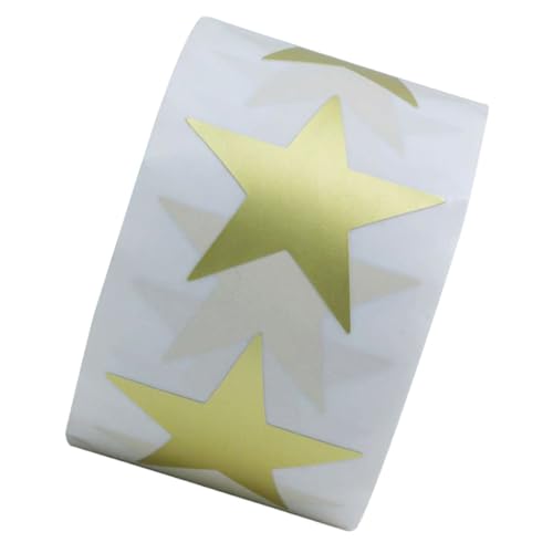 Uonlytech 1Rolle Dekorative Goldene Sternaufkleber mit Selbstklebenden Belohnungssticker für Schüler Kindergarten und DIY Projekte für Kreative und Auszeichnungen von Uonlytech