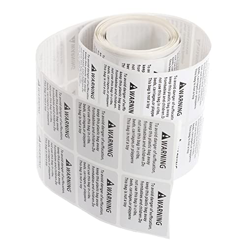 Uonlytech 1Rolle Erstickungswarnetiketten für Plastiktüten Einfach Anzuwenden Schützt Erstickungsgefahr für Versand und Verpackung Uonlytech 1Rolle Erstickungswarnetiketten für Plastiktüten Einfach Anzuwenden Schützt Erstickungsgefahr für Versand und Verpackung von Uonlytech