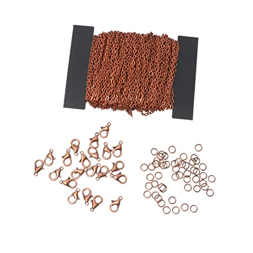 Uonlytech 1Sätze DIY Schmuck Eisenkette Mit Karabinerverschluss Und Öffnungsringen Kette Karabiner Ringe Für Armband Und Halskettenherstellung Modisches Bastelzubehör von Uonlytech