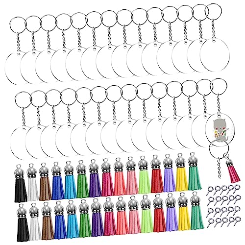 Uonlytech 1Satz DIY Quastenschlüsselring Set Teiliges Acryl DIY Schlüsselanhänger Set mit Bunten Quasten und Kreisscheiben für Projekte und Personalisierte Schlüsselanhänger Uonlytech 1Satz DIY Quastenschlüsselring Set Teiliges Acryl DIY Schlüsselanhänger Set mit Bunten Quasten und Kreisscheiben für Projekte und Personalisierte Schlüsselanhänger von Uonlytech
