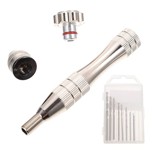 Uonlytech 1Satz Handbohrer Aluminiumlegierung mit Bohrern für Holzschnitzarbeiten für Walnuss und Bodhi Schnitzerei Langlebig und Stabil von Uonlytech