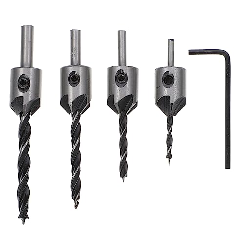 Uonlytech 1Satz Holz Countersink Bohrer Teilig Hochgeschwindigkeitsstahl mit Schraubenschlüssel Präzise Bohrungen für Holzverarbeitung und DIY Projekte Installieren von Uonlytech
