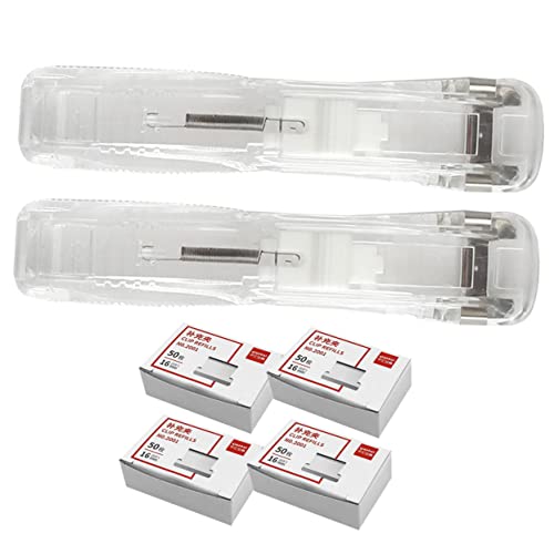 Uonlytech 1Satz Nachfüllbarer Tragbarer Hefter mit Clip Transparente Heftgeräte und Boxen mit Nachfüllklammern für Bürobedarf und Dokumentenorganisation von Uonlytech