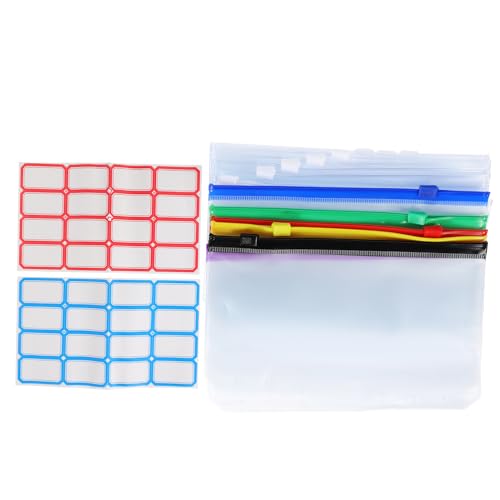 Uonlytech 1Satz Reißverschluss Taschen Transparente Budget Pockets Farben Mehrzweck Binder Taschen für Finanzverwaltung Handbuch und Aufbewahrung von Karten und Notizen von Uonlytech