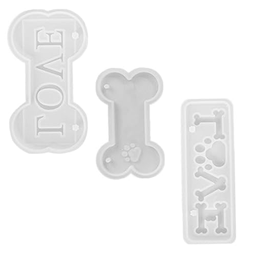 Uonlytech 1Satz Silikonform für Hundeknochen Anhänger Teiliges für DIY Epoxidharz Gestaltung von Schlüsselanhängern Einfach zu Entformen Einzigartiges Design für Bastelprojekte von Uonlytech