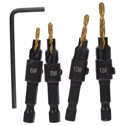 Uonlytech 1Satz Teiliges Senkerbohrer Mit Sechskantschaft Beschichtet Für Holzbohrungen Und Bohrer Für Präzise Holzbearbeitung Uonlytech 1Satz Teiliges Senkerbohrer Mit Sechskantschaft Beschichtet Für Holzbohrungen Und Bohrer Für Präzise Holzbearbeitung von Uonlytech