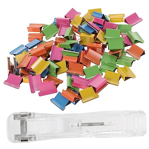 Uonlytech 1Satz Tragbarer Fast Clam Clip Dispenser mit Metallclips Wiederverwendbare Büroklammern für Büro Schule Zuhause Organisieren von Dokumenten von Uonlytech