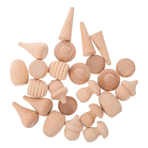 Uonlytech 1Satz Unvollendete Holzklötze zum Basteln mit Farben und Zubehör für Kreative DIY Heimdekoration und Ästhetische Pilz Dekore Zufälliger Farbmalstifte von Uonlytech