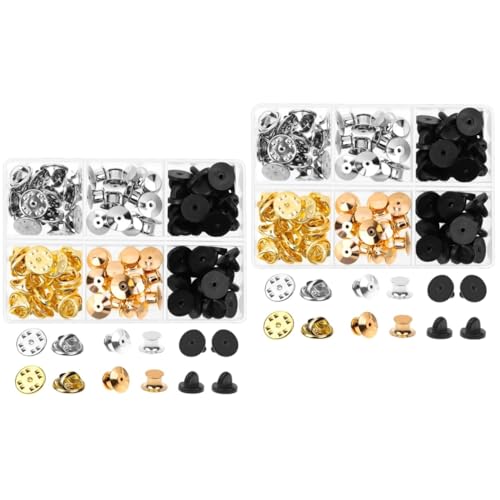 Uonlytech 2 Boxen Metallnadelhalter Schließe Stifte Verschlüsse Rücken Wächter Anhängerkupplung dekorativer Stift zurück Pin-Abzeichen zurück Metall-Pin-Backs-Halter Gummi Uonlytech 2 Boxen Metallnadelhalter Schließe Stifte Verschlüsse Rücken Wächter Anhängerkupplung dekorativer Stift zurück Pin-Abzeichen zurück Metall-Pin-Backs-Halter Gummi von Uonlytech