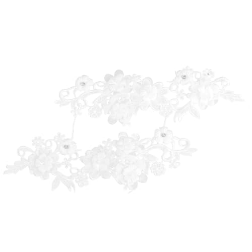 Uonlytech 2 Paare Diy Spitzenband für Hochzeiten und Partys Handgemachte Blumenranken mit Perlen für Kreative Bastelprojekte und Dekorationen Reinem Weiß für Gartenarbeiten und Festliche von Uonlytech