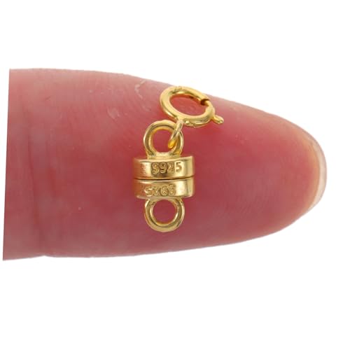 Uonlytech 2 Paare Verlängerungskette Magnetverschluss Schmuckverschluss für DIY Armband Halskette Zubehör Schmuckherstellung Weißgold Gelbgold von Uonlytech