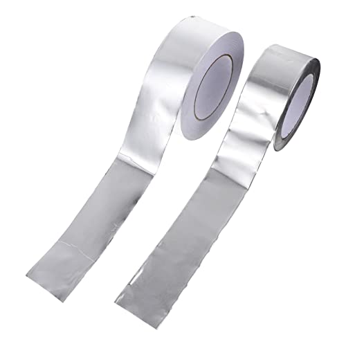 Uonlytech 2 Rollen Aluminium Klebeband Hitzebeständig Wasserfest Aluminiumfolie Klebeband für Küche Rohrdämmung Isolierung Reparatur von Uonlytech
