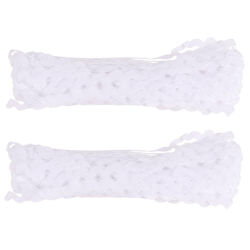 Uonlytech 2 Rollen Breites Weißes Wellenförmiges Band S Förmige Stoffspitze für DIY Bekleidungszubehör für Saumkanten von Röcken Hosen und Umstandsmode Yards von Uonlytech