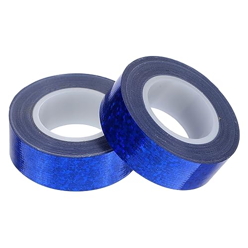 Uonlytech 2 Rollen Glitzeband Klebeband dekorativ wasserdicht Wände Wickelband Klebebänder lineares Streifenband Klebstreifen Massenband Verbandband -Tuchbasis Blau von Uonlytech