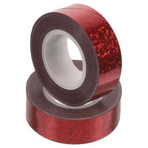 Uonlytech 2 Rollen Glitzer -Effekt -Band Hochleistungsband farbig -Rutsch-Band Dekorationsklebeband im Freien Klebeband Masse Klempnerband Multifunktions-Klebeband -Tuchbasis rot von Uonlytech