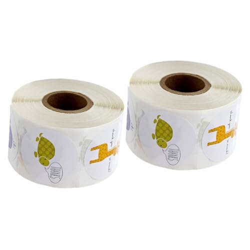 Uonlytech 2 Rollen Niedliche Dankesaufkleber mit Cartoon Tieren Dekorative Etiketten Verpacken und Versiegeln für und Bastelprojekte von Uonlytech