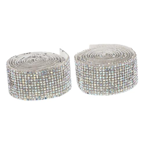 Uonlytech 2 Rollen Selbstklebendes Strassband Breit Funkelndes Diamantband DIY Rhinestone Wrap für Nähen Hochzeitsdeko Basteln Kleidung Verzierung Langlebig Leicht und Tragbar von Uonlytech