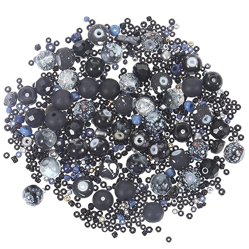 Uonlytech 2 Runde Perlenzubehörzubehör Armbandperlen zum Selbermachen Bastelzubehör selber machen Schmuckherstellungsset für Mädchen Perle für Armbänder Plastik Black von Uonlytech