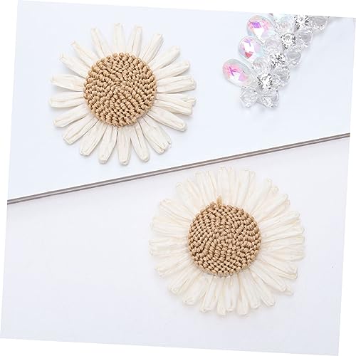 Uonlytech 2 STÜCK Handgefertigte Sonnenblumen Blumenverzierung Kreative DIY Schuh und Kleidungsdekoration Leichte Langlebige Accessoires für Mädchen Beige und Hellbraun Vielseitig von Uonlytech