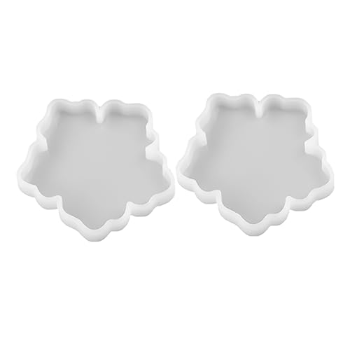 Uonlytech 2 STÜCK Teiliges DIY Silikonform Kreative Blumenform für Epoxidharz Spiegeloberfläche Untersetzer und Basis für Handwerk und Heimdekoration Weiß S von Uonlytech