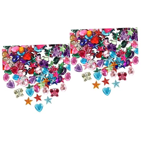 Uonlytech 2 Sätze Acrylfarbene Diamanten Basteln Bling-edelsteine ​​herstellen Nagelschmuck Und Charms Kind Bunt Kleine Strasssteine Craft Strass Flatback 400 Stück * 2 von Uonlytech