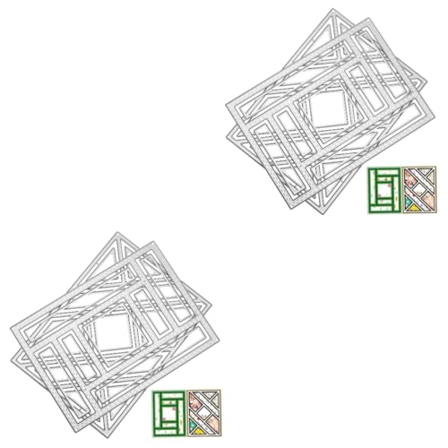 Uonlytech 2 Sätze Album Gestanzt Kartenherstellung Gestanzt Basteln Schild Prägung Groß Zubehör Für Die Kartenherstellung Gestanzte Formen Stanzungen Stanzformen Silber 2 Stück * 2 von Uonlytech