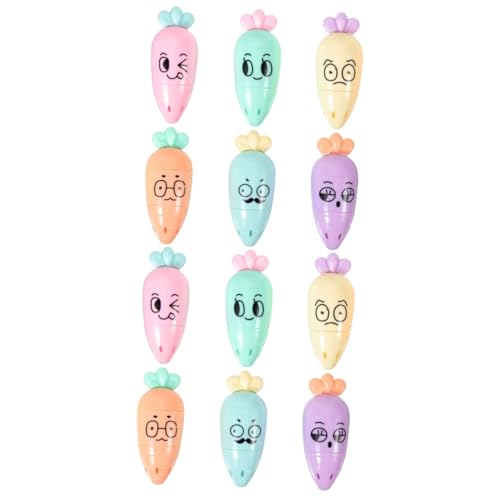 Uonlytech 2 Sätze Cartoon-textmarker Textmarker Marker Markierungen Mini Textmarker Für Schüler Schule Arbeit Scrapbook-marker Schulsammelalbum-marker Flüssig 6 Stücke * 2 von Uonlytech