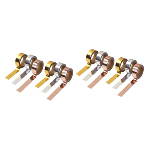 Uonlytech 2 Sätze Dekorative Klebebänder Roségold Gold Und Silber Selbstklebendes Masking Tape Für Diy Scrapbooking Und 6 Rollen * 2 von Uonlytech