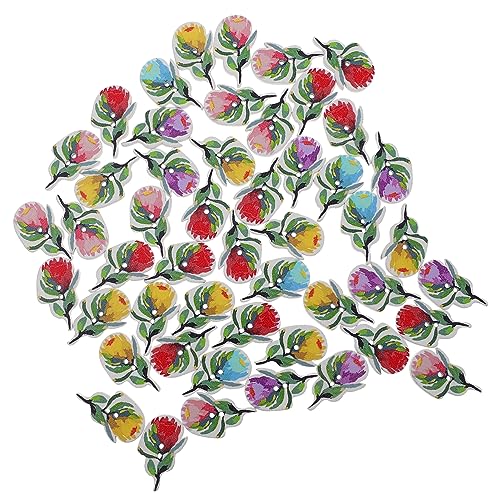 Uonlytech 2 Sätze Diy Holzknöpfe Mit Bemalten Rosenblüten Handgemachte Nähknöpfe Für Kreative Bastelprojekte À Für Dekoration Und Kunstprojekte 100 Stück * 2 von Uonlytech